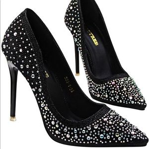 Women's Rhinestone Pointy Stiletto High Heels